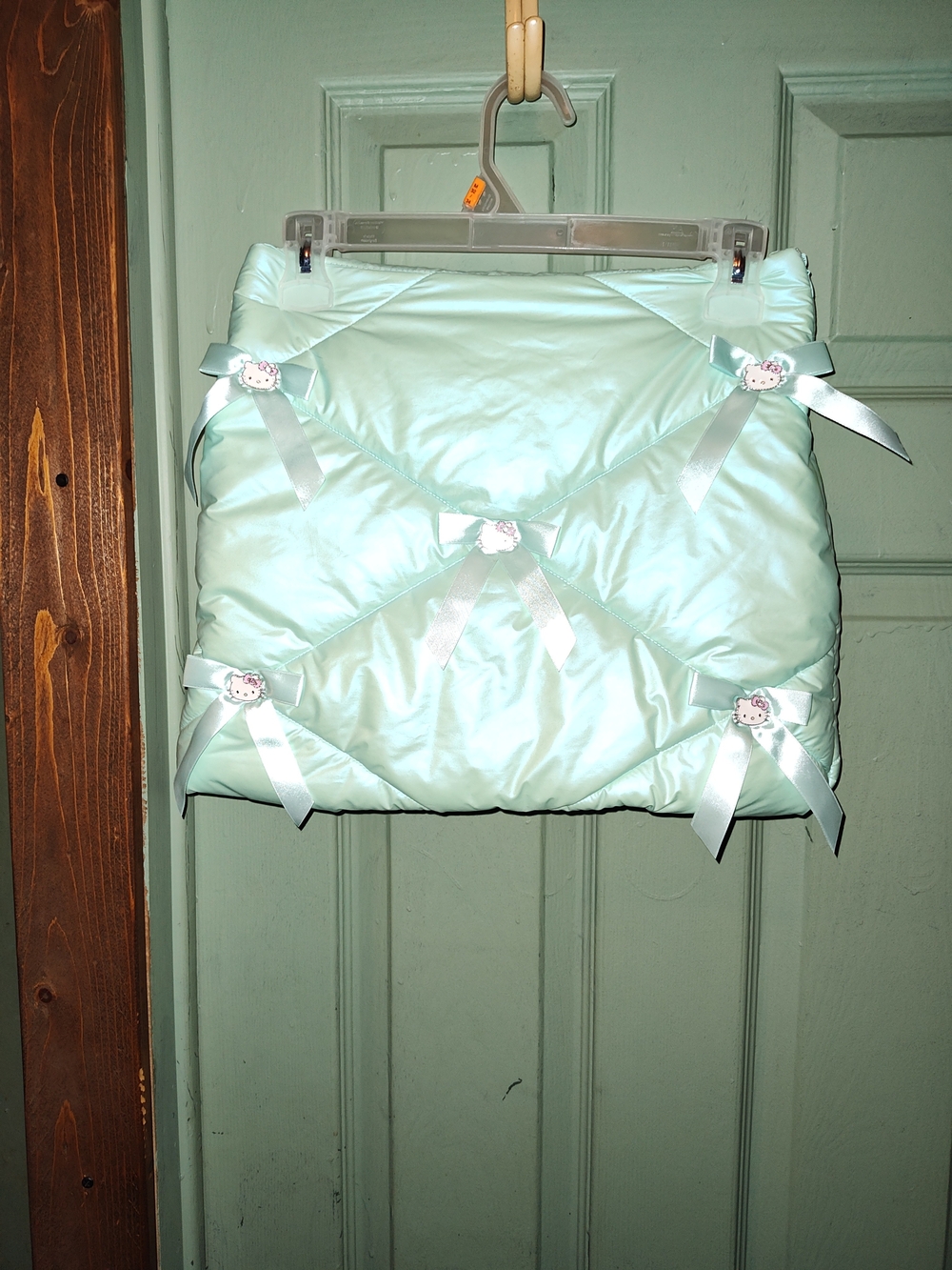 Forever 21 Mint Quilted Hello Kitty Mini Skirt with Bow Accents